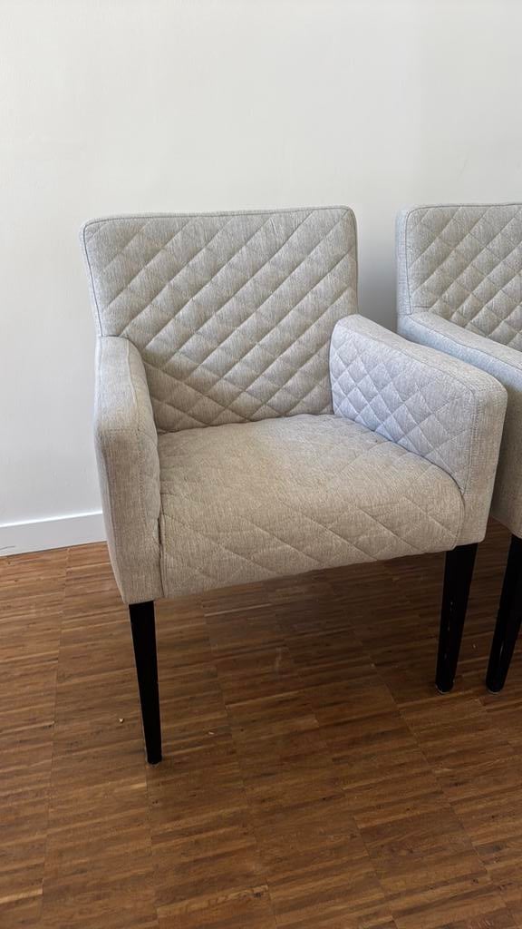 6 eetkamerstoelen Dutchbone beige, Huis en Inrichting, Ophalen, Zo goed als nieuw