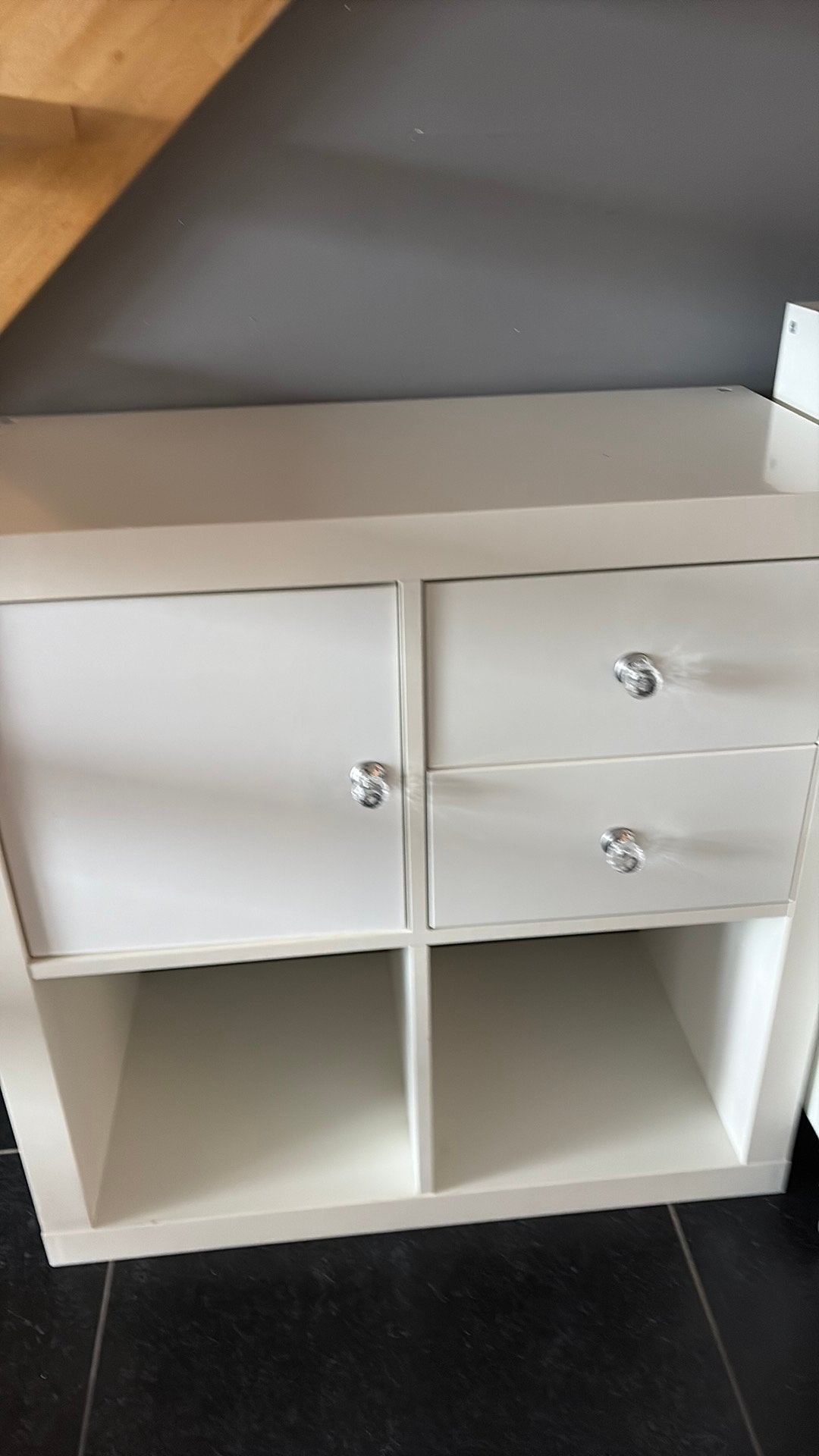 Kallax 4 cases avec 2 tiroirs et porte, Maison & Meubles, Enlèvement, Utilisé, 50 à 100 cm, Moins de 100 cm