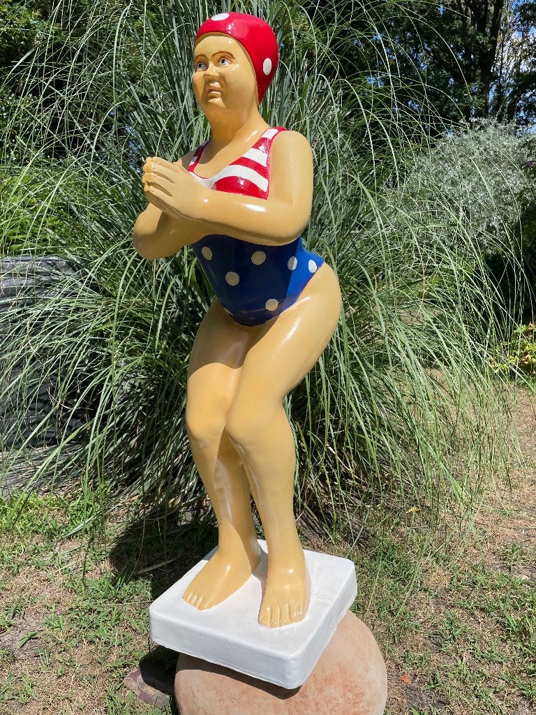 Duikende dame USA jacuzzi tuin, zwembad, vijver 115cm, Tuin en Terras, Ophalen, Nieuw, Kunststof, Mensenbeeld