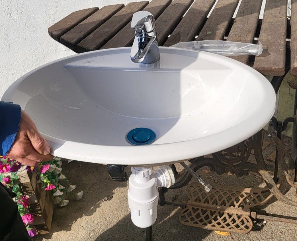Lavabo évier design, céramique blanche oval "Idéal standard, Enlèvement