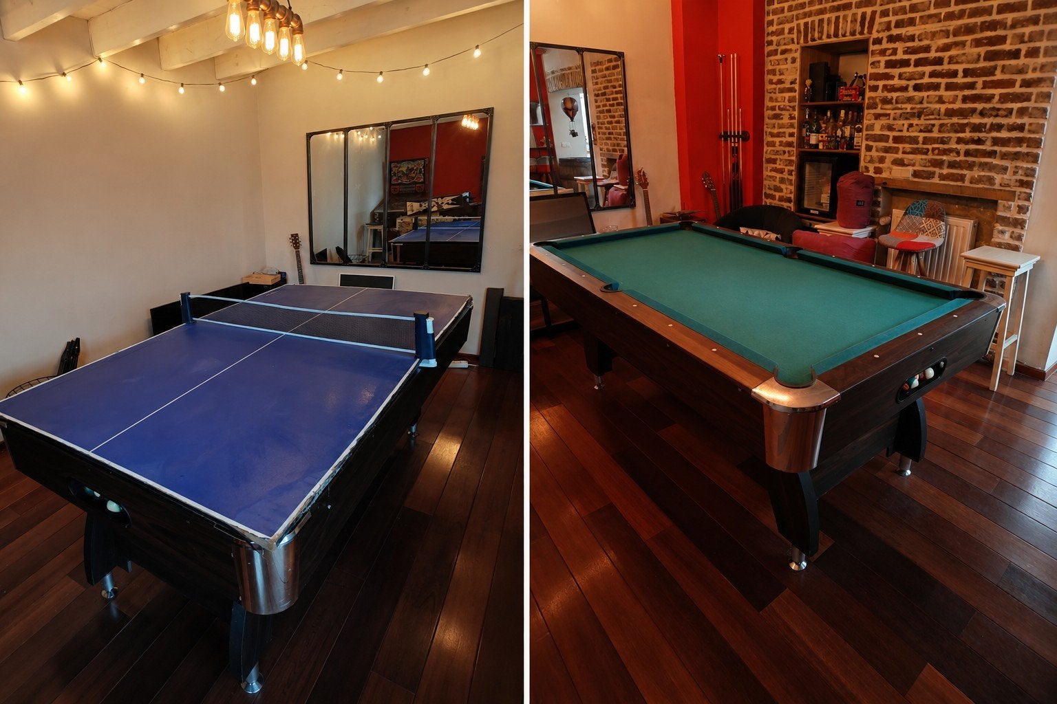 Billard américain convertible – Table à manger / Ping-pong –