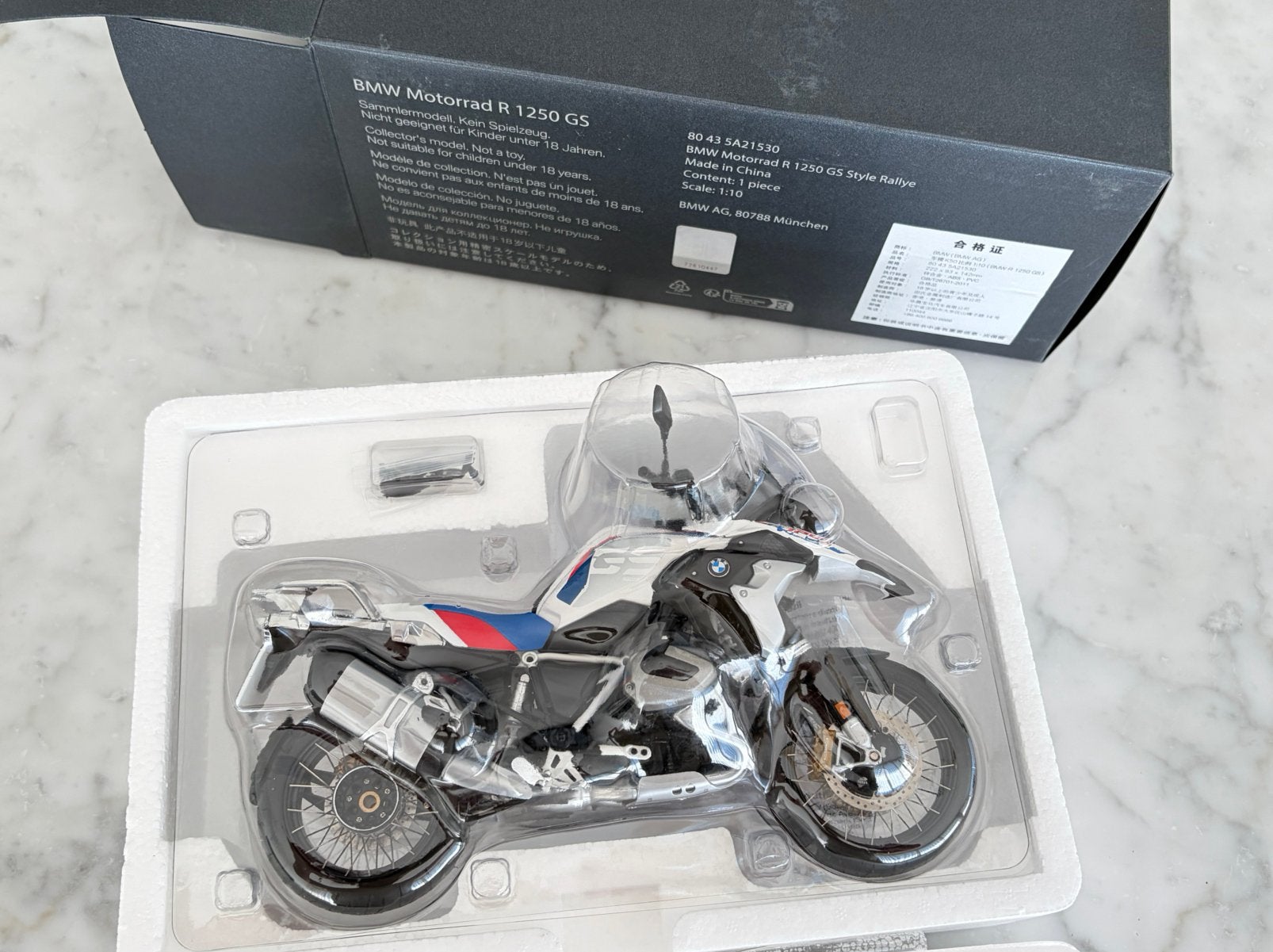 1/10 schuco BMW R1250GS Rallye, Ophalen of Verzenden, Zo goed als nieuw