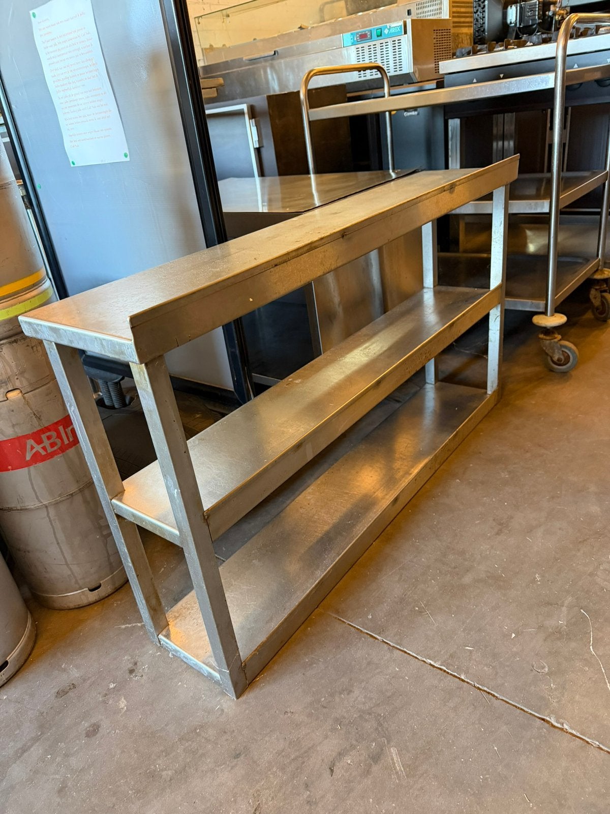 Horeca RVS Schap / Meubel - 2 niveaus 115x66x26 cm, Huis en Inrichting, Ophalen, Gebruikt