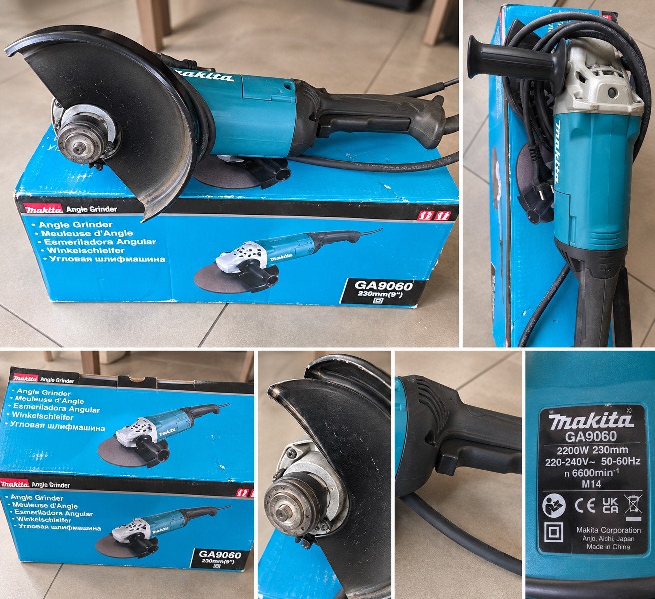 Makita GA9060 haakse slijper 2200W – 230 mm, Ophalen