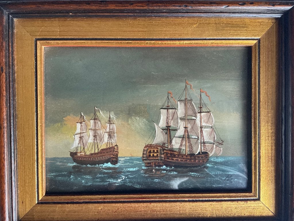 Maritiem schilderij, Ophalen of Verzenden, Achter glas, Maritiem / water