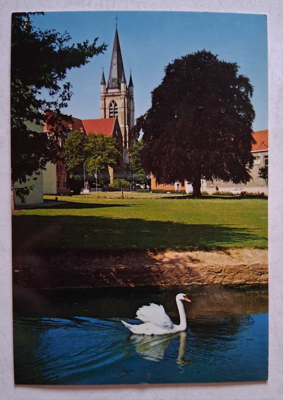 postkaart Ronse Bruulpark en St. Hermeskerk, Collections, Enlèvement ou Envoi