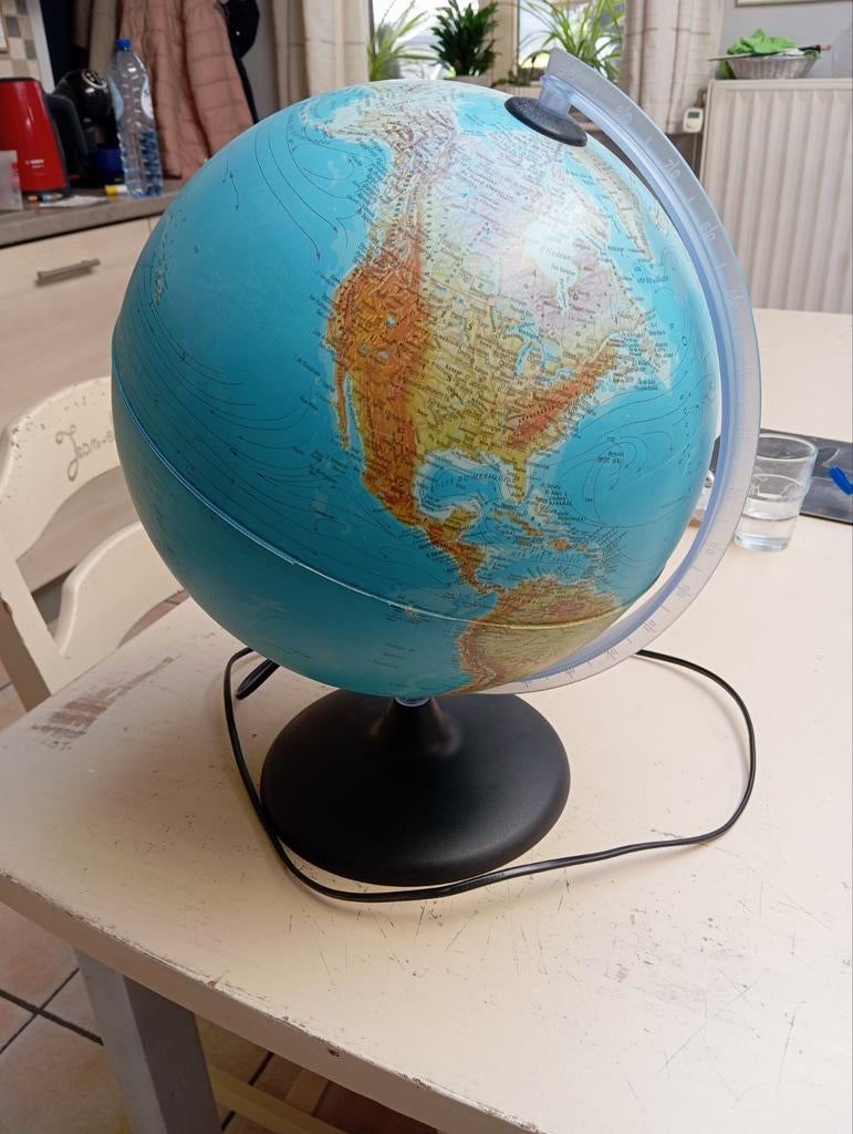 Globe terrestre lumineux, Huis en Inrichting, Woonaccessoires | Wereldbollen, Verlicht, Ophalen of Verzenden