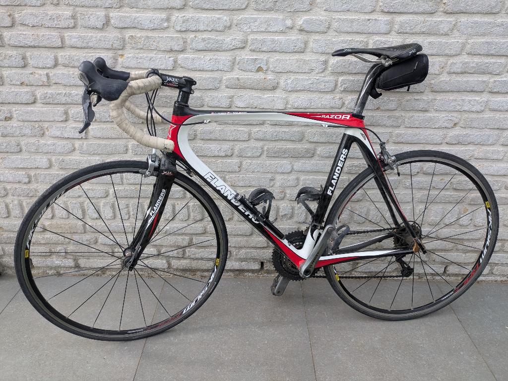 Racefiets carbon Flanders, Vélos & Vélomoteurs, Autres marques, Frein sur jante, Enlèvement, 28 pouces