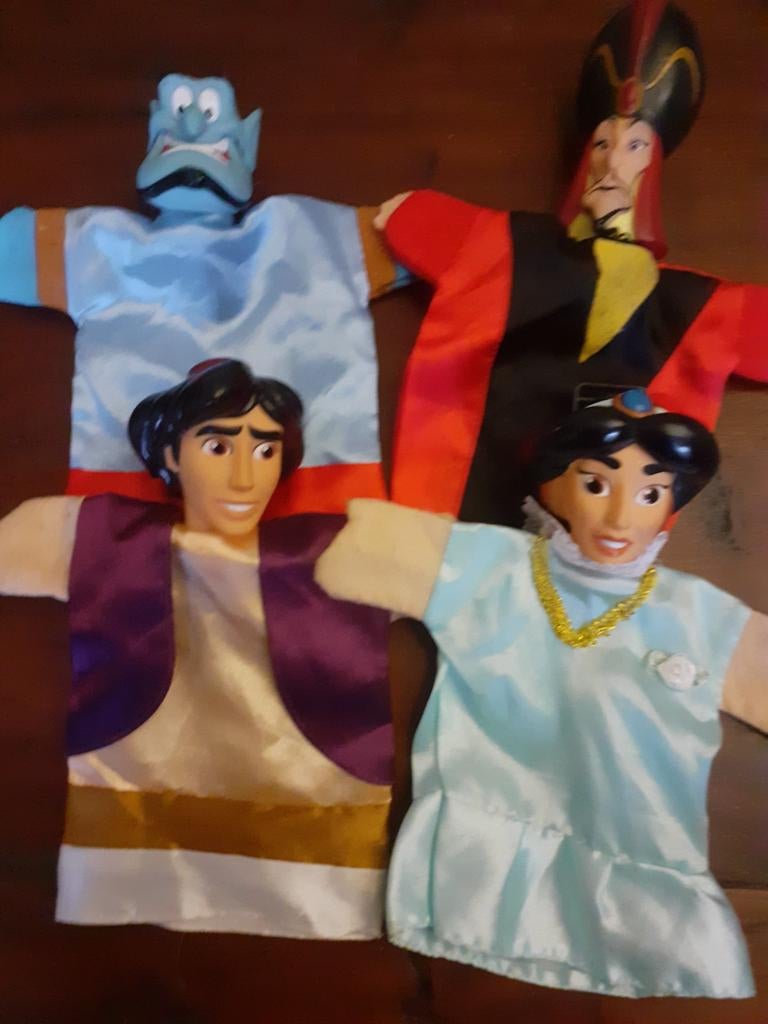 Aladdin handpoppen Disney, Verzamelen, Poppen, Ophalen of Verzenden