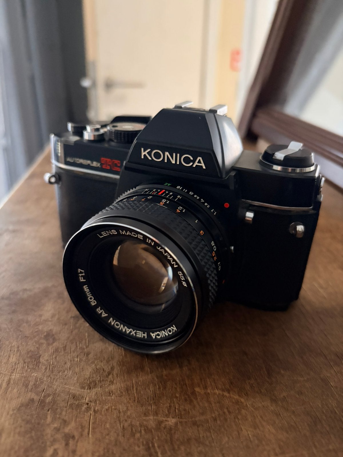 Konica Autoreflex TC +Hexanon AR 50mmf/1.7– Zeer mooie staat, Audio, Tv en Foto, Ophalen of Verzenden, Zo goed als nieuw, Compact