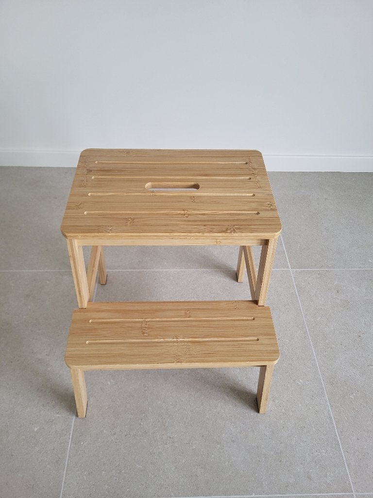 Houten trapje BUDDLEY, Ophalen, Nieuw, Hout