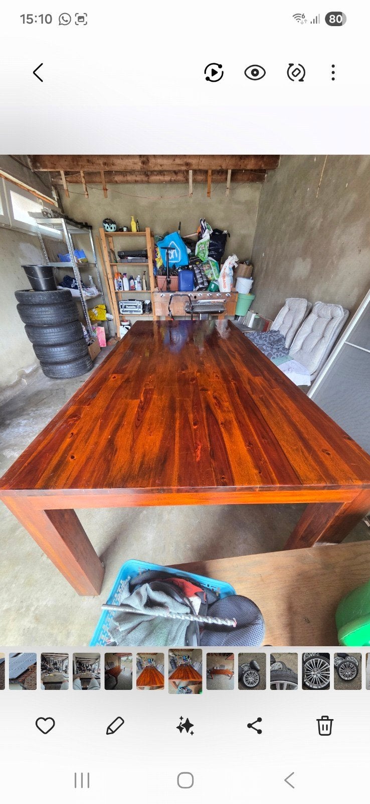 eetkamertafel, Ophalen