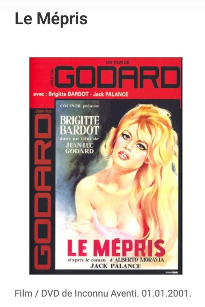 DVD classique Le Mépris / Jean-Luc Godard (1963) FR, CD & DVD, DVD | Classiques, Enlèvement ou Envoi, Français, Utilisé, Comédie