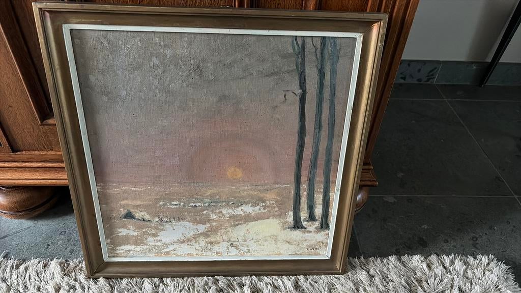 Schilderij R Ivens, Antiek en Kunst, Kunst | Schilderijen | Klassiek, Ophalen of Verzenden