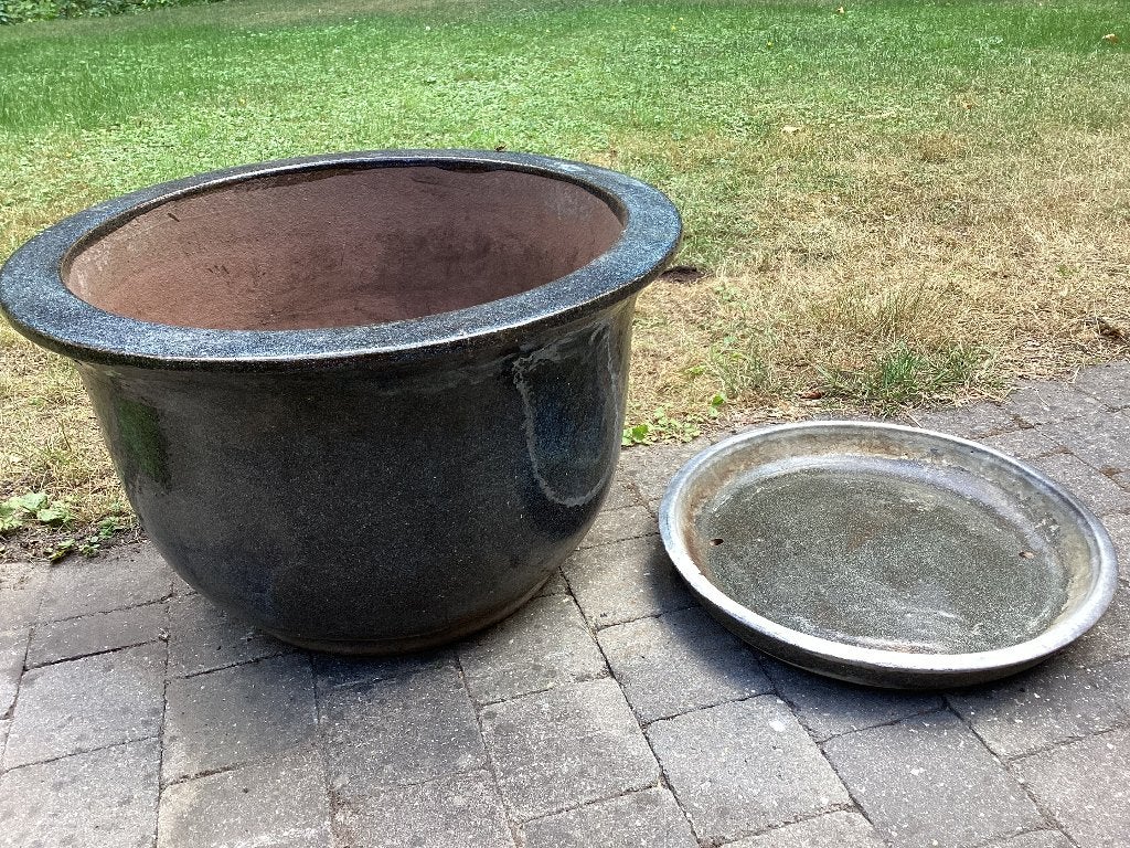 Grote Chinese bloempot in kobaltblauwe kleur, Tuin en Terras, Ophalen, Gebruikt, 40 cm of meer, Rond