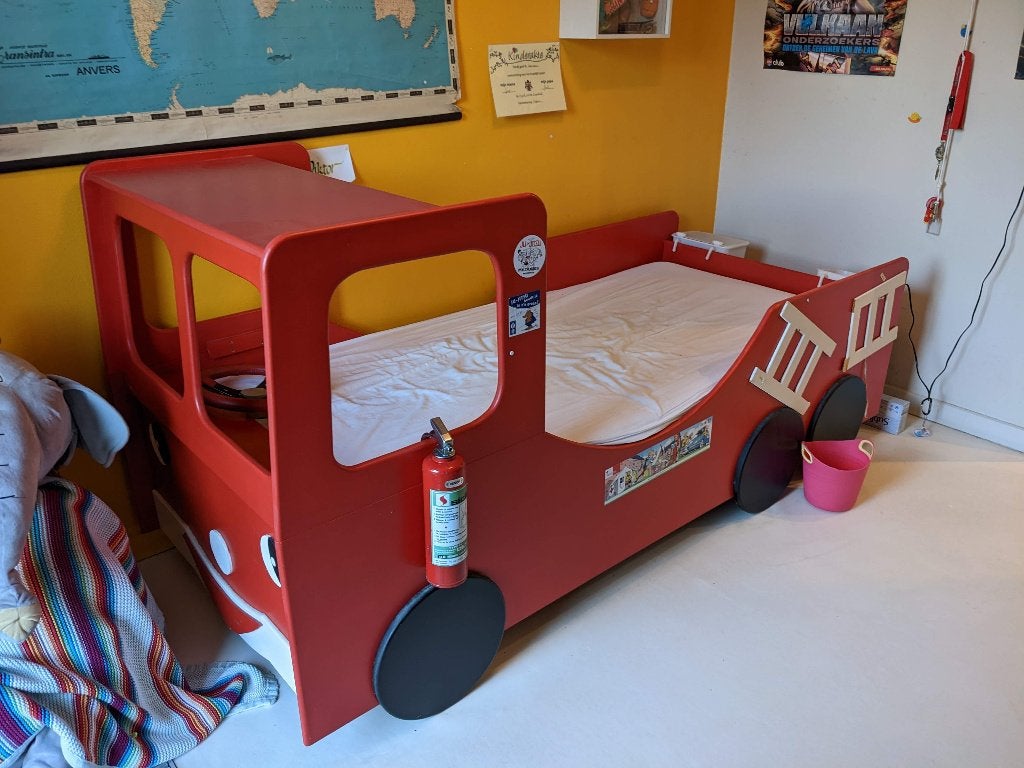 Brandweer bed, Ophalen, 85 tot 100 cm, Gebruikt, Lattenbodem