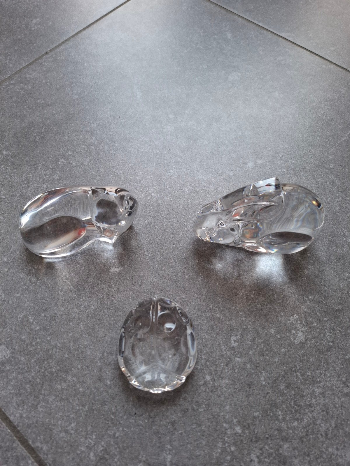 Set 3 dieren kristal Val St Lambert, Ophalen of Verzenden