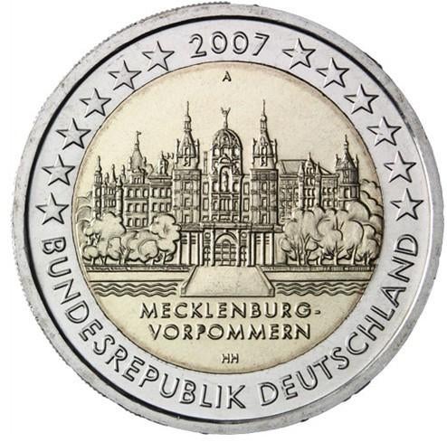2 euros Allemagne 2007 Schweriner Schloss, Enlèvement ou Envoi, Allemagne, 2 euros