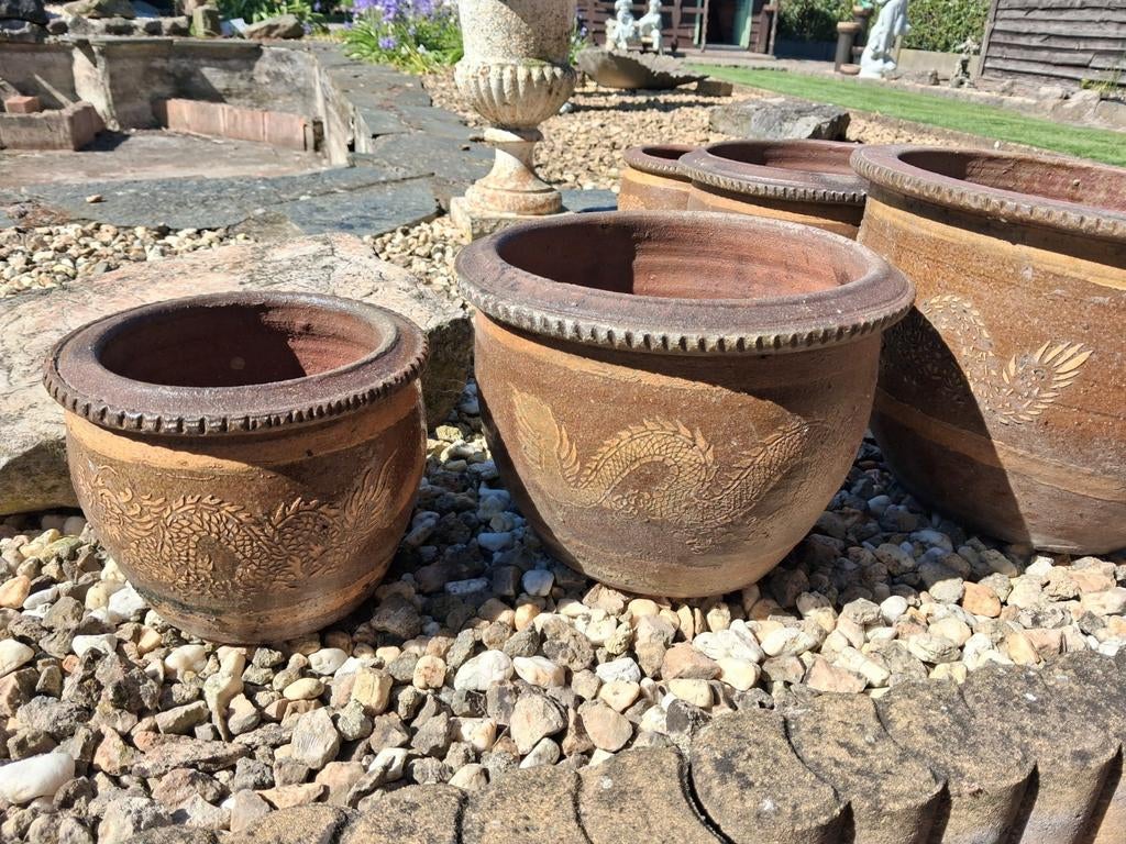 5 x Chinese terracotta bloempot, Ophalen, Terracotta