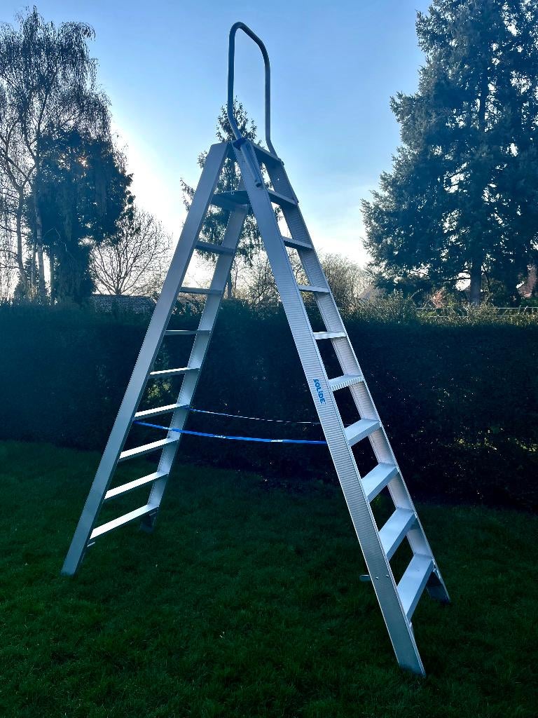 Solide Dubbele Trap / Ladder 2 x 10 treden (DT10), Ophalen, Zo goed als nieuw, Trap, 2 tot 4 meter