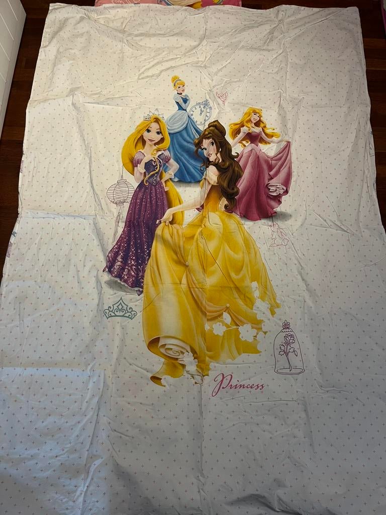 Housse de couette + taie Disney princesses, Enlèvement, Comme neuf, Housse de couette