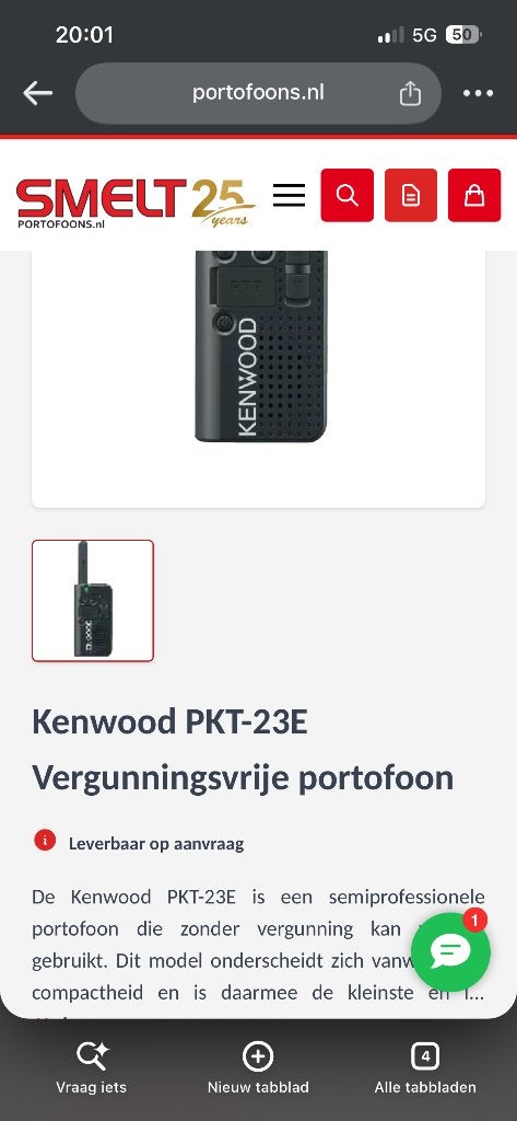 Kenwood PKT-23 portofoons, Télécoms, Enlèvement ou Envoi
