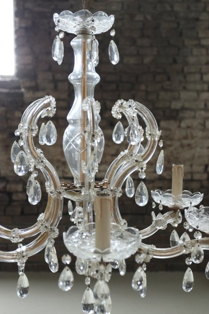 Maria Theresia kroonluchter, kristal, 5 lichten, Ø 71 cm, Antiquités & Art, Enlèvement