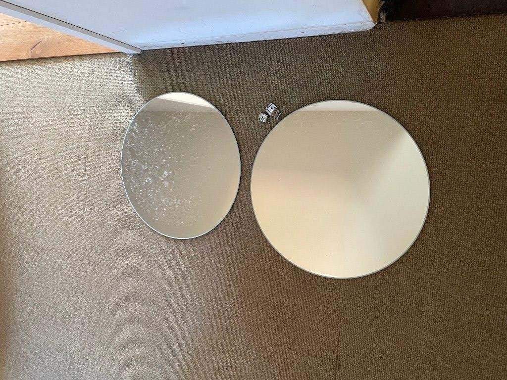 2 ronde spiegels, Ophalen, Gebruikt, Rond, Minder dan 100 cm