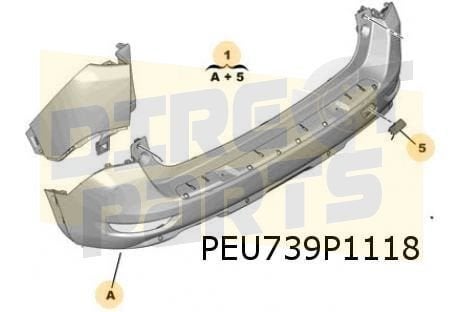 Peugeot 5008 (6/17-1/21) achterbumper (Te spuiten) (Bij PDC), Autos : Pièces & Accessoires, Neuf, Arrière, -, -