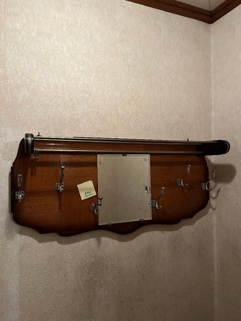 Vintage kapstok met spiegel en hoedenrek en spiegel, Ophalen, Gebruikt