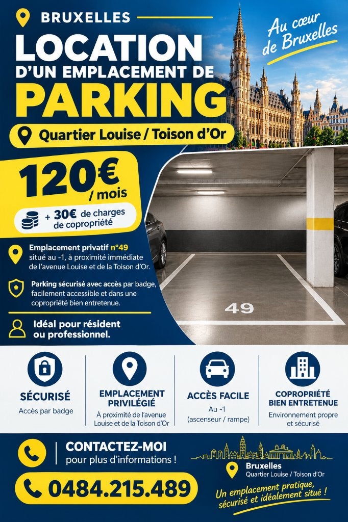 PARKING ️ LOUISE/TOISON D’OR, Immo, Bruxelles
