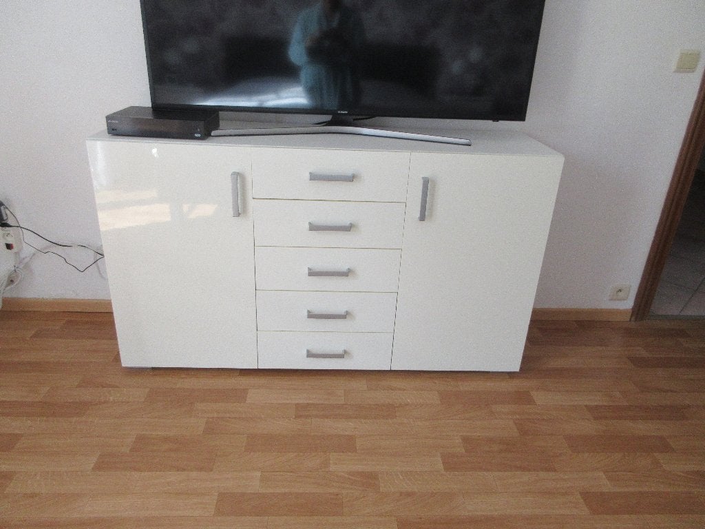 MEUBLE TV (OU AUTRE) Blanc laqué, 25 à 50 cm, Moderne design, Moins de 100 cm, Comme neuf