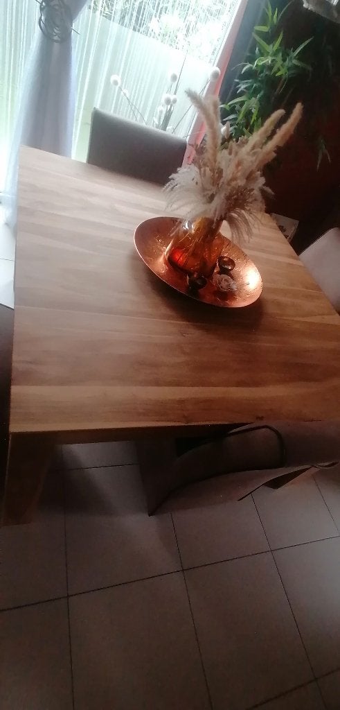 Vierkante Eettafel met 4 stoelen., Ophalen, Vierkant, Hout, Zo goed als nieuw