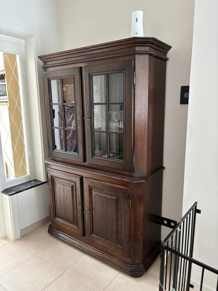 Vintage vitrinekast, Huis en Inrichting, Kasten | Buffetkasten, Ophalen, Zo goed als nieuw