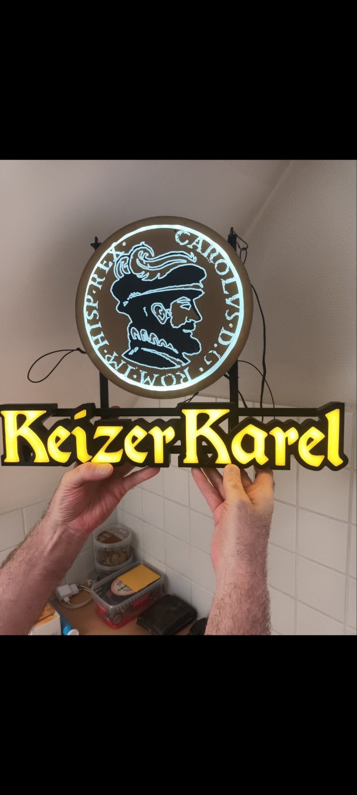 Led-lichtreclame Keizer Karel, Verzamelen, Ophalen of Verzenden