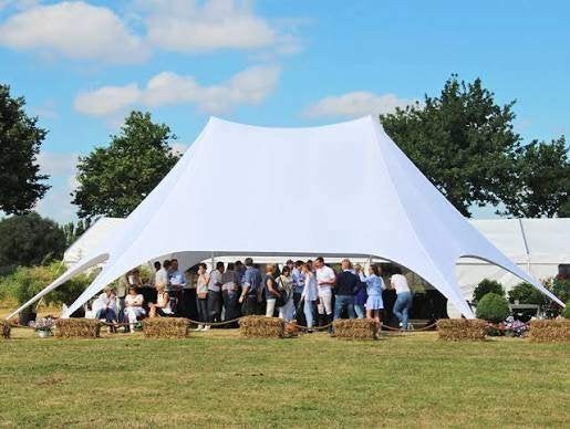 twin stertent Wit 1keer gebruikt ,   2655 btw inb, Ophalen, Opvouwbaar, Nieuw, 2 meter of meer