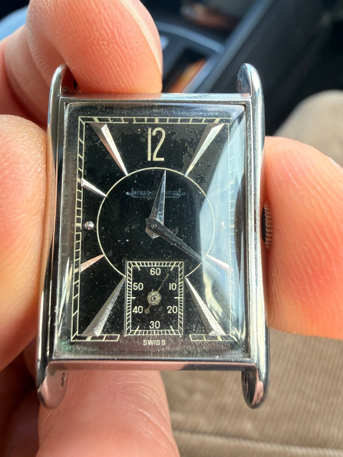 Jaeger Lecoultre Uniplan, Montre-bracelet, Autres marques, Enlèvement ou Envoi, Acier