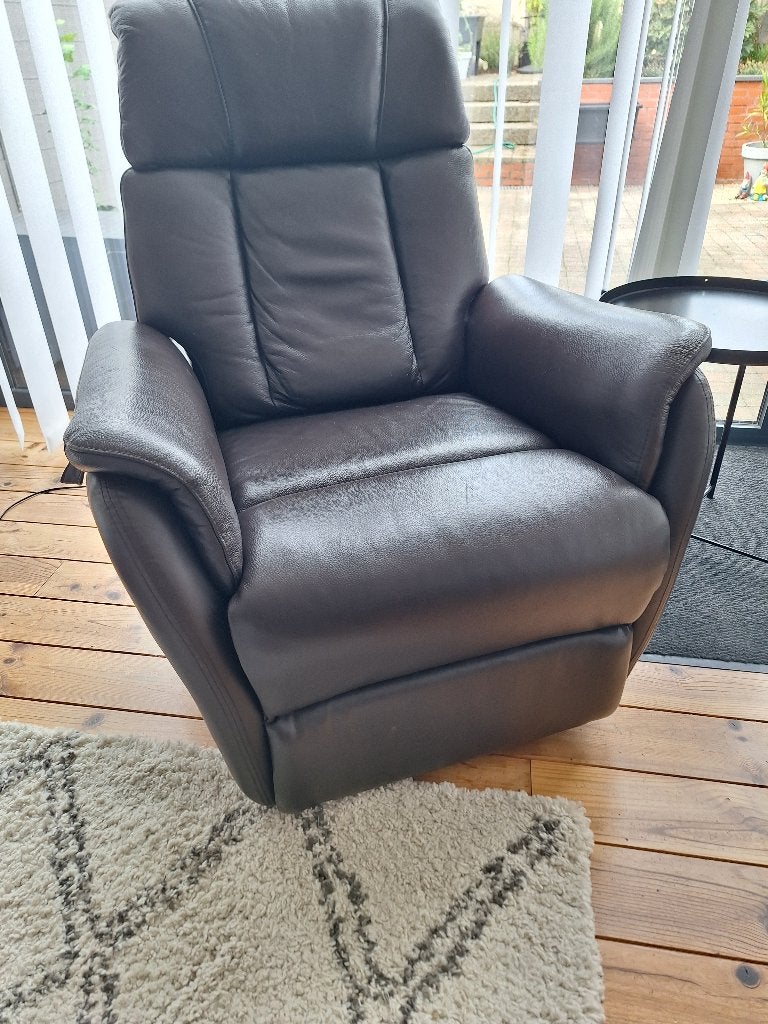 Elektrische leren relaxzetel, Enlèvement, Utilisé, Une personne, Cuir