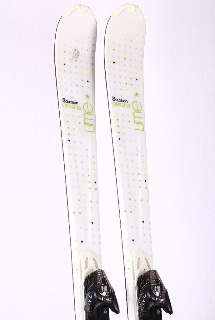 167 cm dames ski's SALOMON ORIGINS LIME, woodcore + Salomon, 160 tot 180 cm, Gebruikt, Verzenden, Salomon