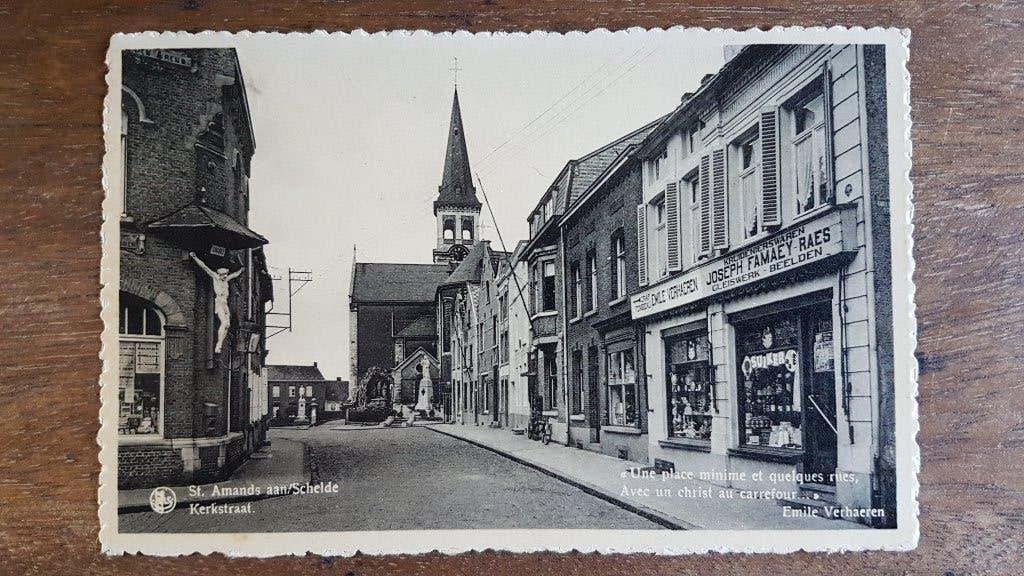 Postkaart St. Amands aan/Schelde ( Puurs ) Kerkstraat, Verzamelen, Ophalen of Verzenden, 1940 tot 1960, Gelopen, Antwerpen