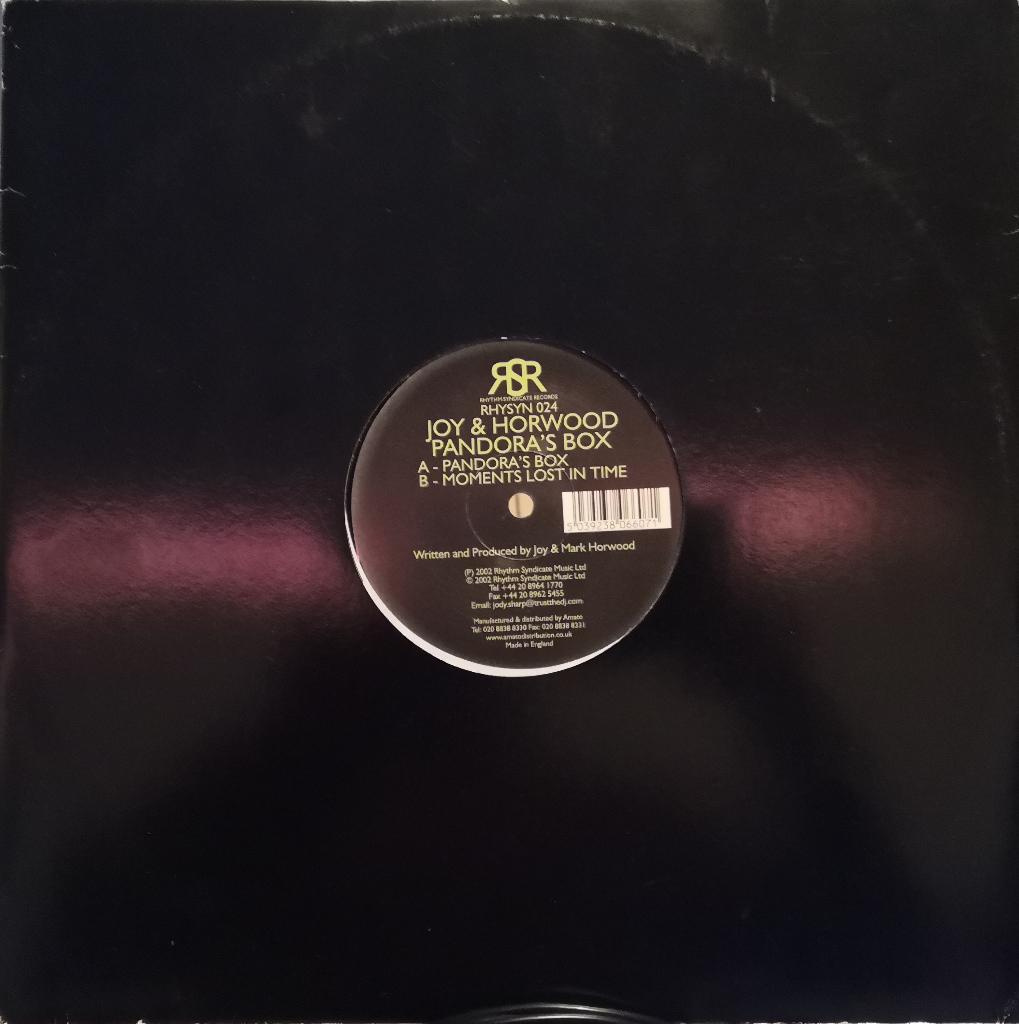 Joy & Horwood — Boîte de Pandore 12", Prog Trance, 12 pouces, Enlèvement ou Envoi, Housse de protection extérieure, 2000 - 2009