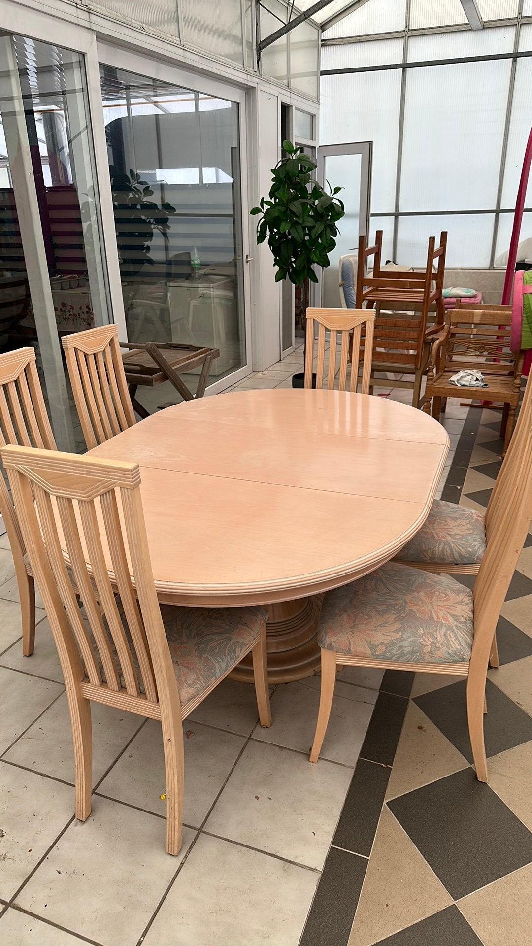 Tafel met 6 stoelen, Huis en Inrichting, Ophalen, Gebruikt