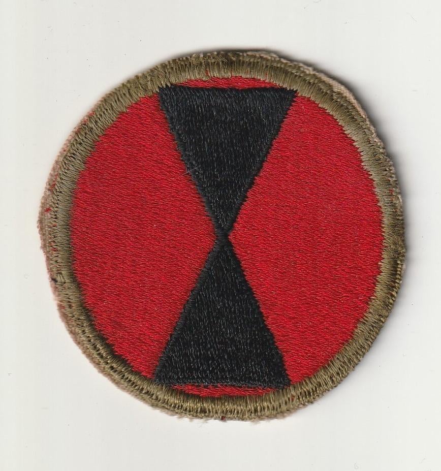 ww2 us 7th infantry div patch, Verzamelen, Ophalen of Verzenden