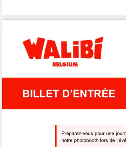 Ticket Walibi, Tickets en Kaartjes
