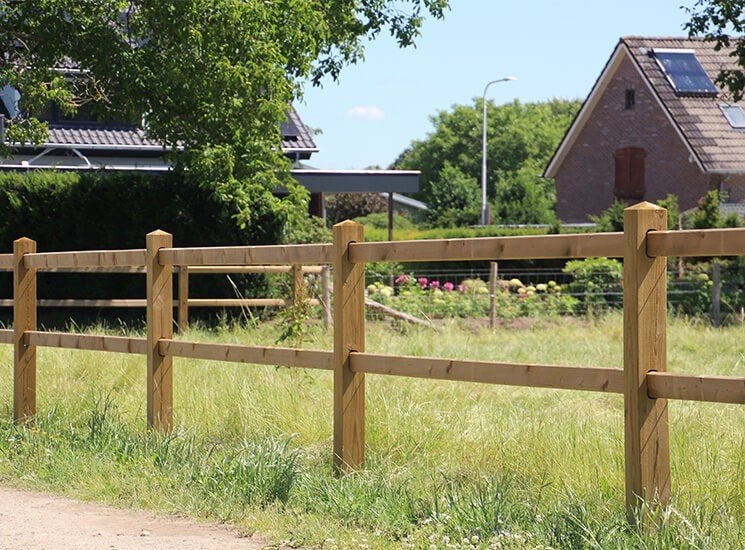 13. Houten omheining | tuinomheining | afrastering, Pâturage, 4 chevaux ou poneys ou plus