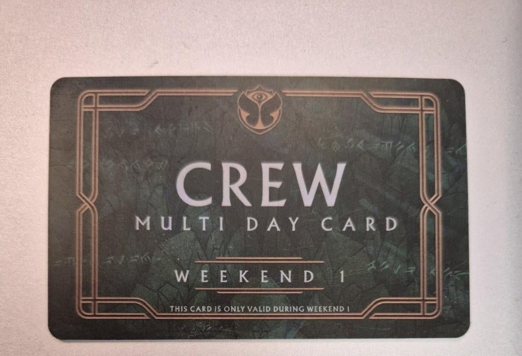 Tomorrowland : Pearl, Artist, Crew Card, Enlèvement ou Envoi, Comme neuf