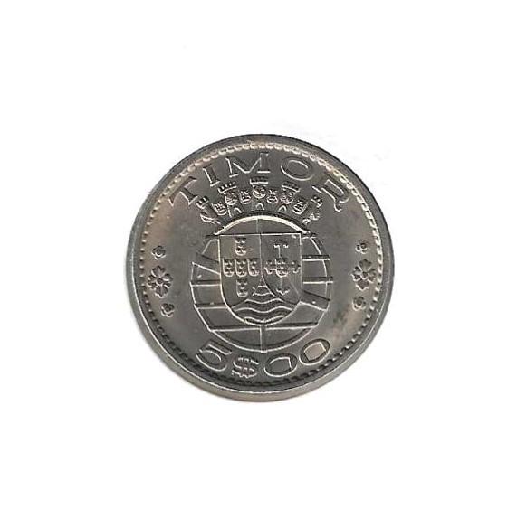 Timor, 5 Escudos 1970., Enlèvement ou Envoi, Asie du Sud Est, Monnaie en vrac