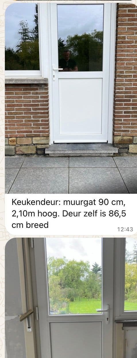 Keukendeur met glas, Ophalen, Kunststof, 80 tot 100 cm, 200 tot 215 cm