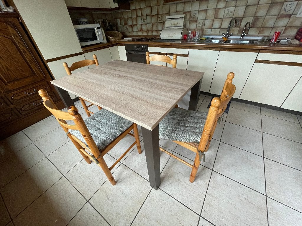 keukentafel + 4 stoelen, Ophalen, Gebruikt