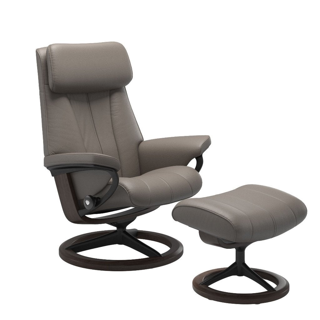 Stressless relax fauteuil | voetenbank | leder | als nieuw, 75 à 100 cm, Comme neuf, Enlèvement, Bois